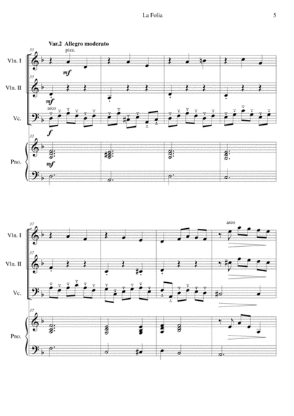 La Folia (Sonata Op. 5 #12 in d minor) Easy Version
