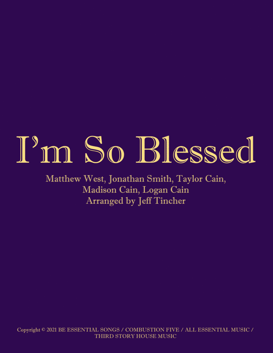 I'm So Blessed I'm So Blessed Piano, Vocal, Guitar scores gallery preview page 1
