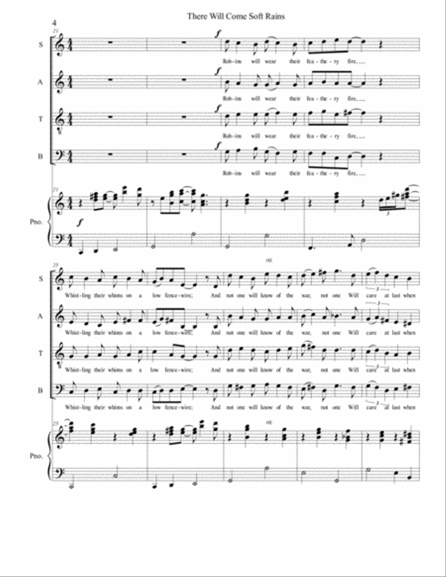 There Will Come Soft Rains 4-Part scores gallery preview page 4
