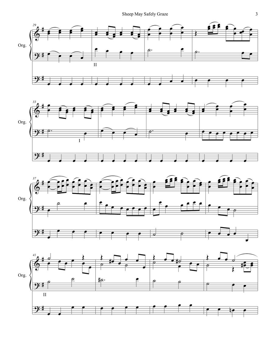 Sheep May Safely Graze (Organ Solo) Organ Solo scores gallery preview page 4
