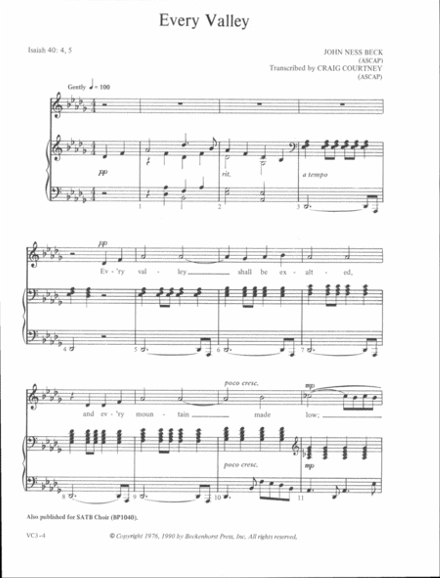 Sacred Songs of John Ness Beck - medium voice Medium Voice scores gallery preview page 2