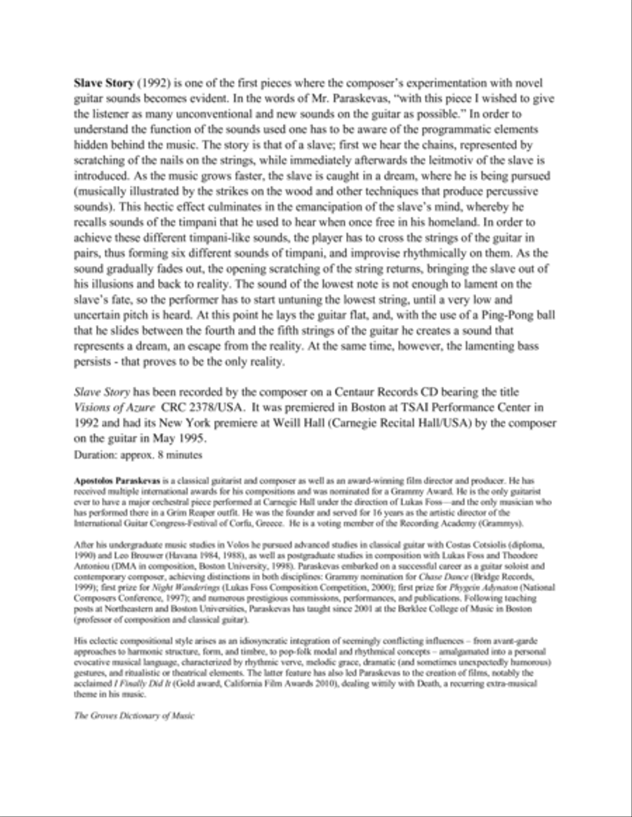 L'Histoire D'Une Capture -Slave Story Classical Guitar scores gallery preview page 3