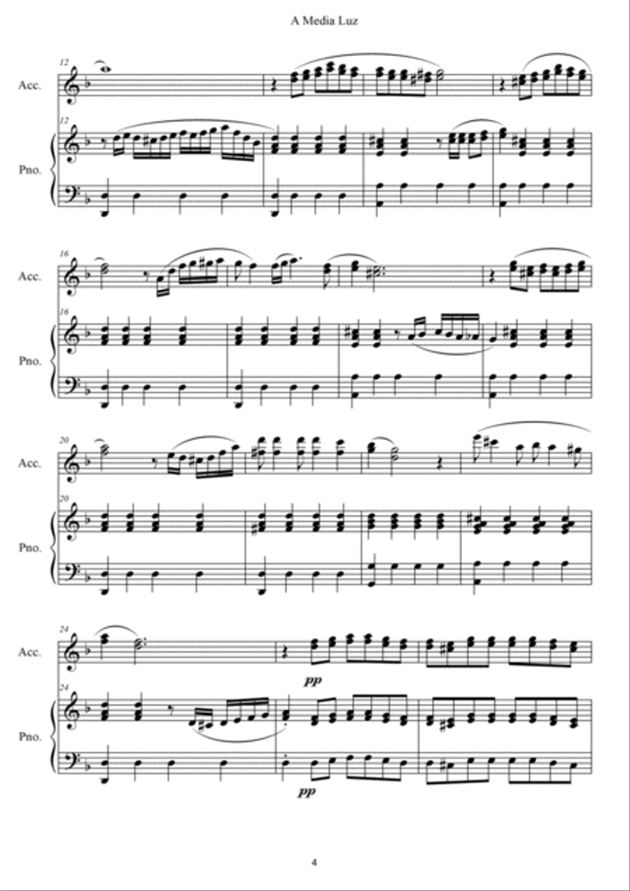 A Media Luz for accordion and piano Piano scores gallery preview page 4