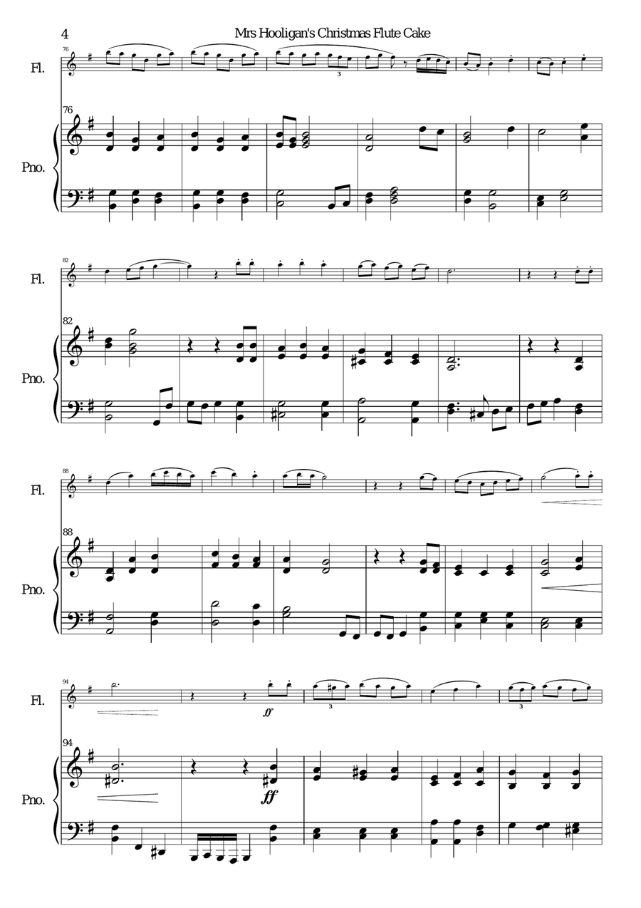 Mrs Hooligan's Christmas Flute Cake Mrs Hooligan's Christmas Flute Cake Flute Solo scores gallery preview page 4