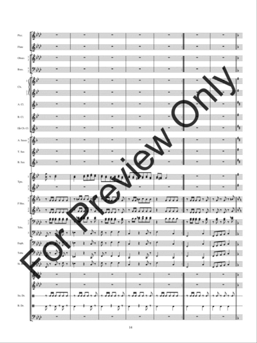 Rhapsody On Spanish Carols Concert Band scores gallery preview page 17