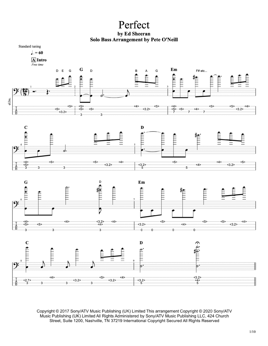 Perfect Bass Guitar scores gallery preview page 1