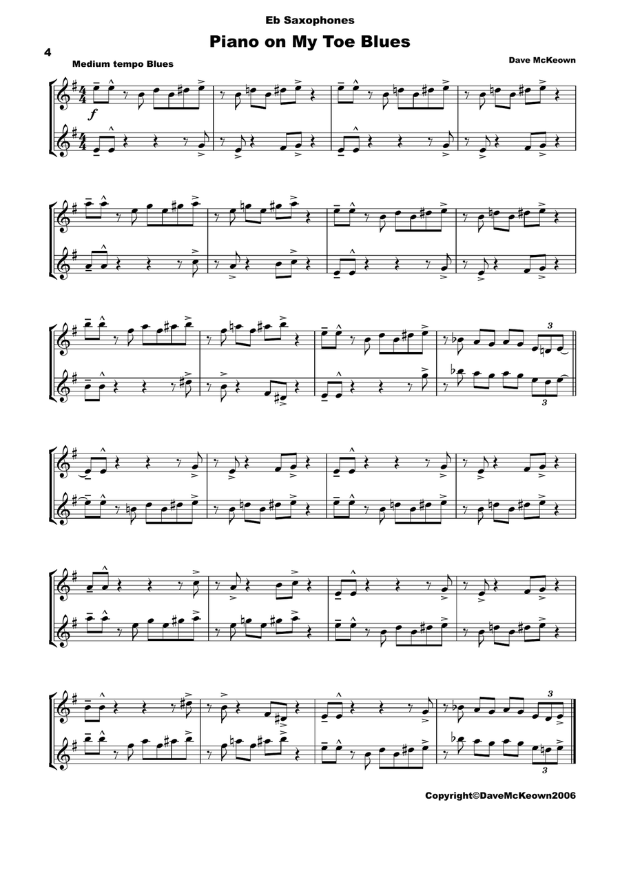 10 Blues Duets for Alto Saxophone Woodwind Duet scores gallery preview page 4