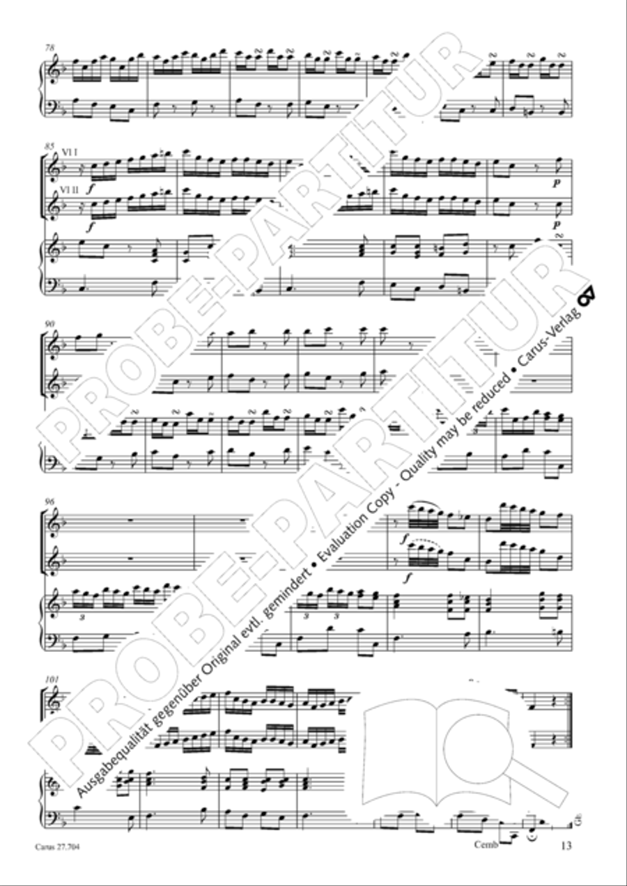 Concerto per il Clavi-Cembalo in F Violin scores gallery preview page 14