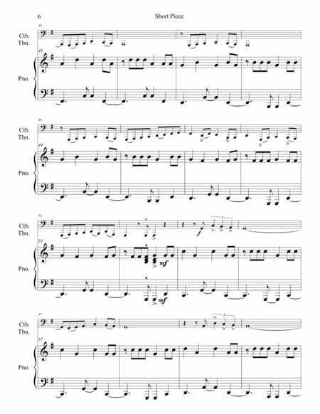 Short Piece Bass Trombone - Digital Sheet Music