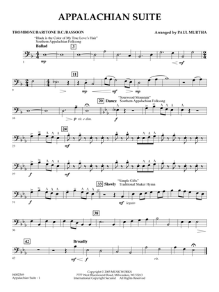 Book cover for Appalachian Suite - Trombone/Baritone B.C./Bassoon