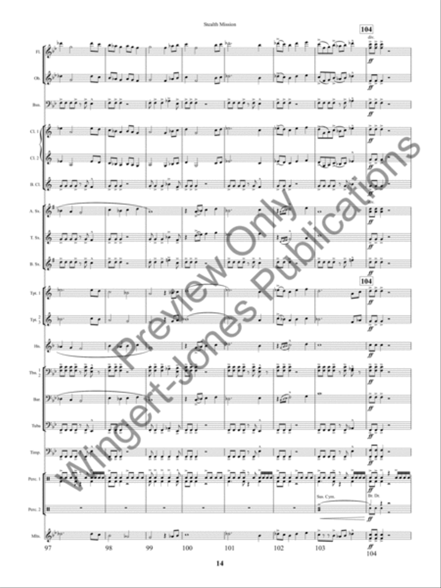 Stealth Mission Stealth Mission Concert Band scores gallery preview page 17