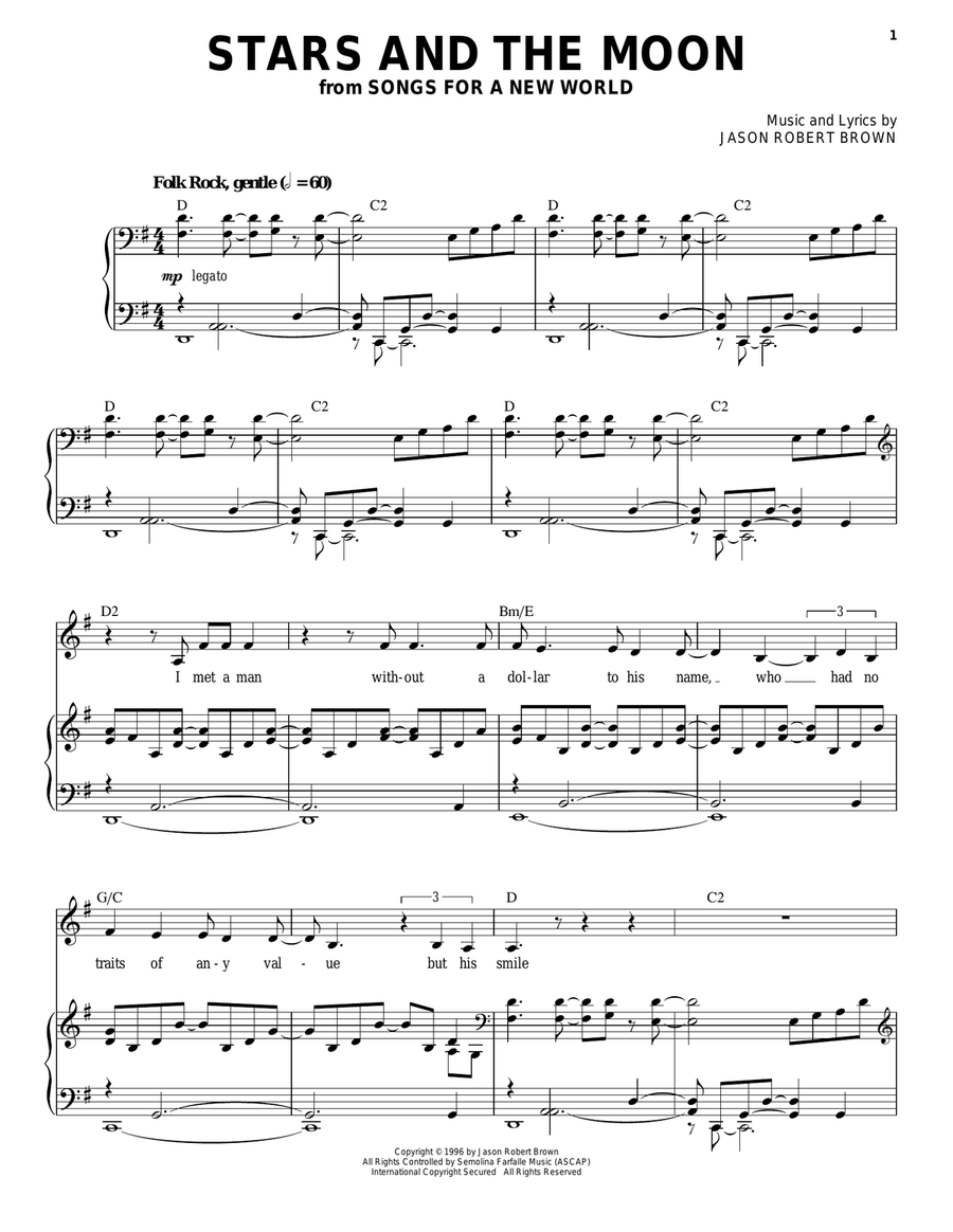 Stars And The Moon (from Songs for a New World) Piano, Vocal scores gallery preview page 1