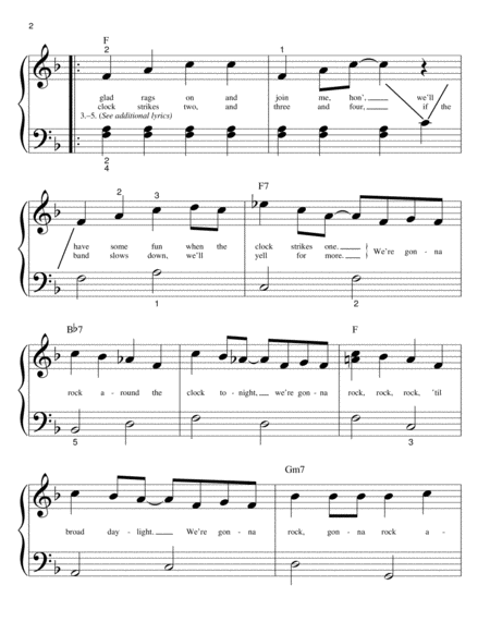 Rock Around The Clock Easy Piano - Digital Sheet Music