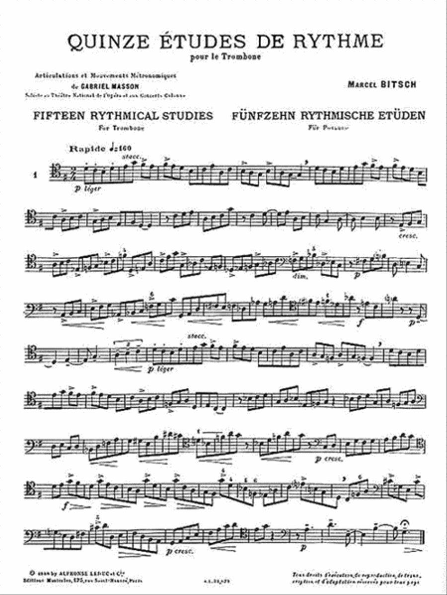 Fifteen Rhythmical Studies for Trombone Trombone Solo scores gallery preview page 3