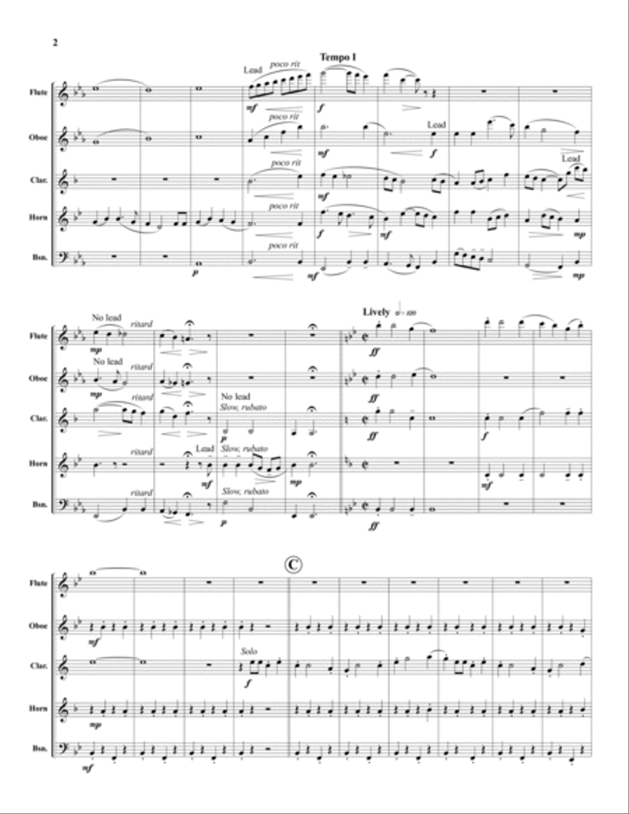 Three Spirituals Three Spirituals Woodwind Quintet scores gallery preview page 2