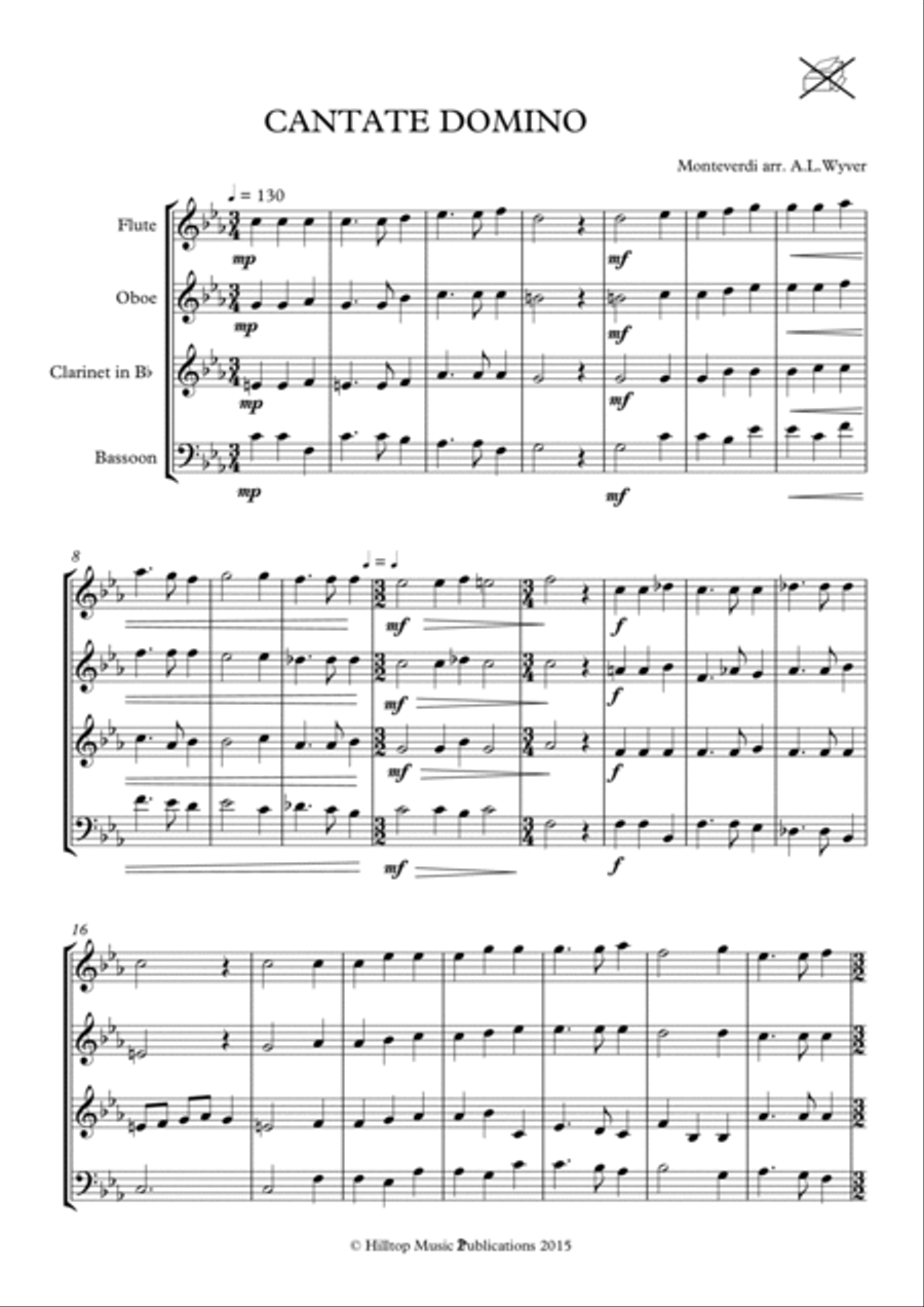 Cantate Domino Woodwind Quartet scores gallery preview page 2