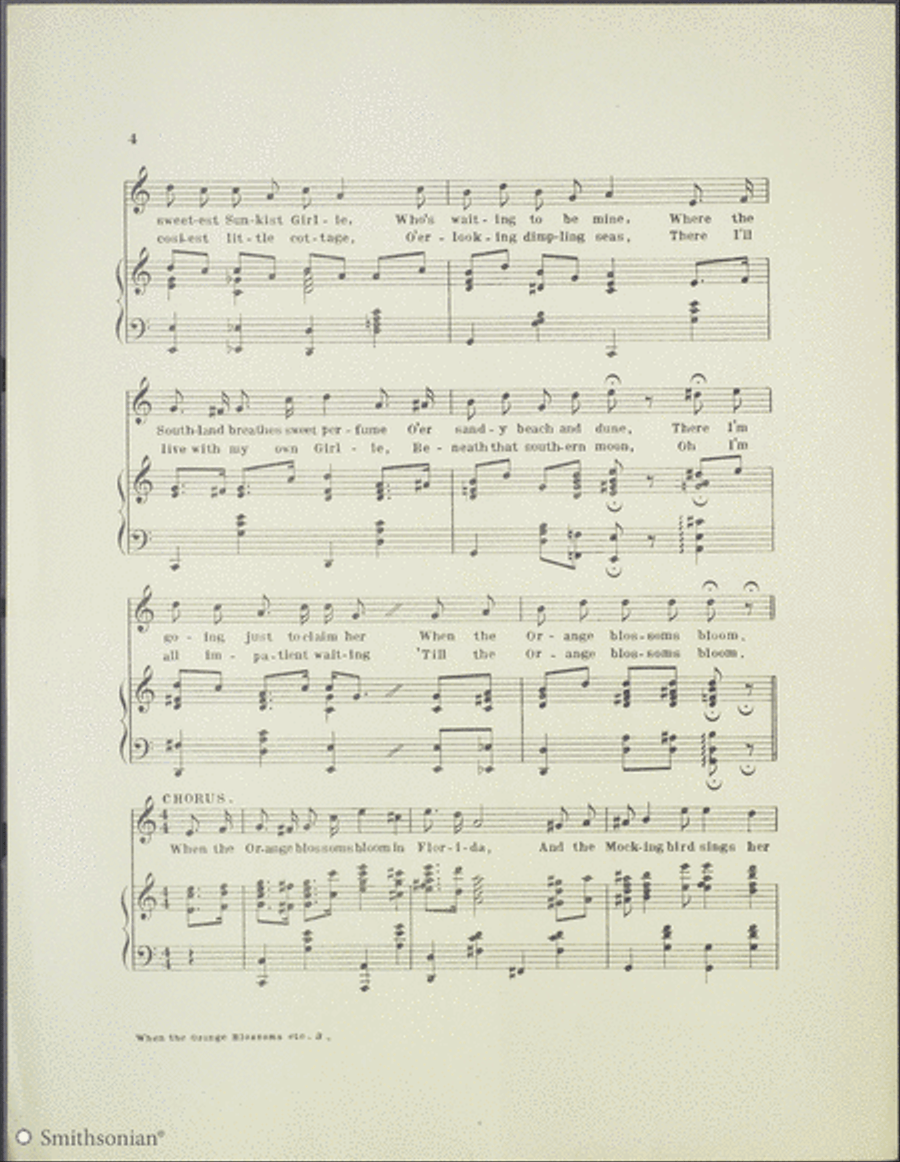 When The Orange Blossoms Bloom in Florida Piano, Vocal scores gallery preview page 3