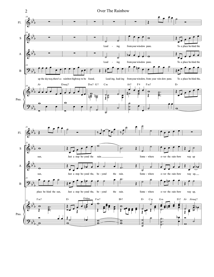 Over The Rainbow (from The Wizard Of Oz) 3-Part scores gallery preview page 2