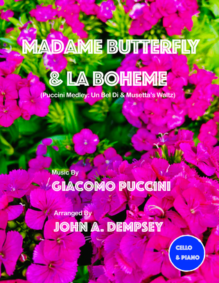 Book cover for Puccini Medley: Un Bel Di (Madame Butterfly) and Musetta's Waltz (La Boheme): Cello and Piano