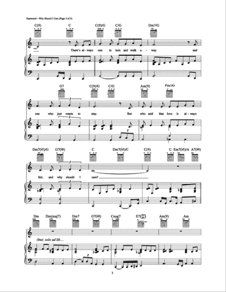 Why Should I Care Piano, Vocal, Guitar scores gallery preview page 3