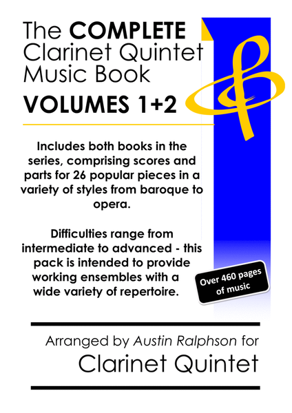 COMPLETE clarinet quintet music mega-bundle book - pack of 26 essential pieces (volumes 1 and 2) image number null