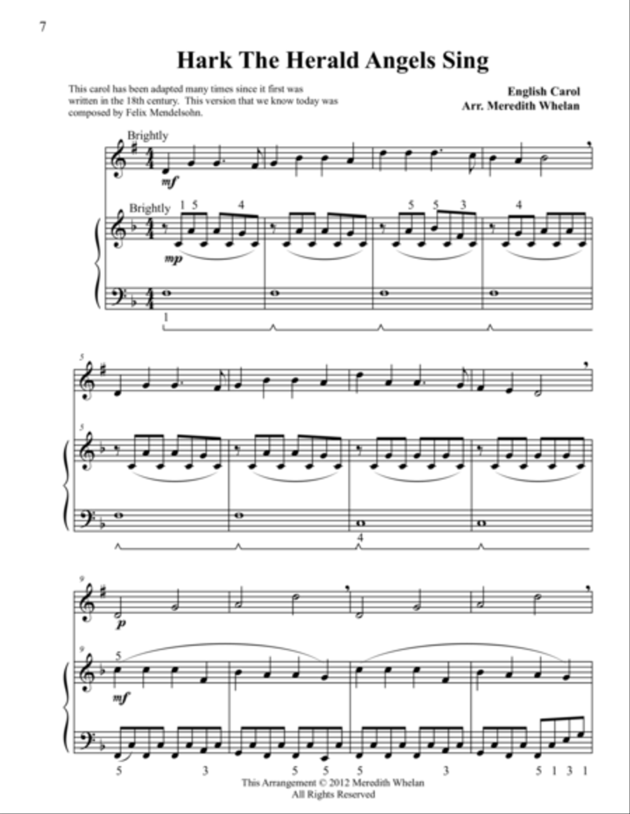 Christmas Duets for Clarinet & Piano: Hark The Herald Angels Sing Woodwind Duet scores gallery preview page 1