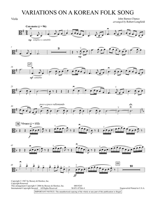 Variations on A Korean Folk Song - Viola