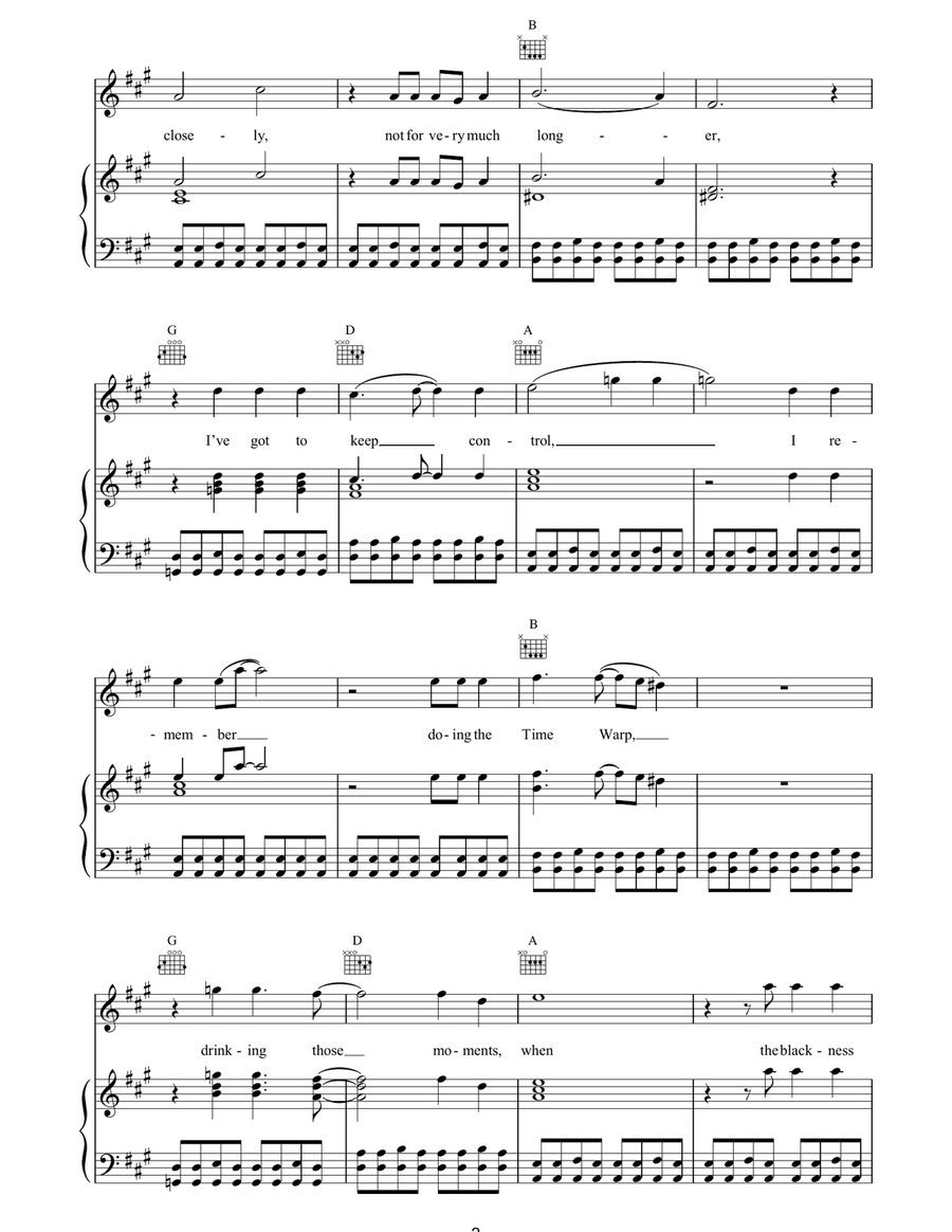 Time Warp Guitar scores gallery preview page 2