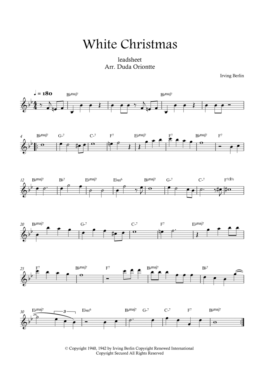 White Christmas Easy Piano scores gallery preview page 1