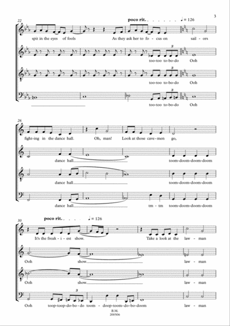 Life On Mars 4-Part scores gallery preview page 3