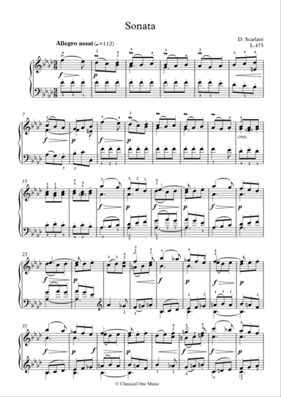 Scarlatti-Sonata in f-minor L.475 K.519(piano) Piano Solo scores gallery preview page 2