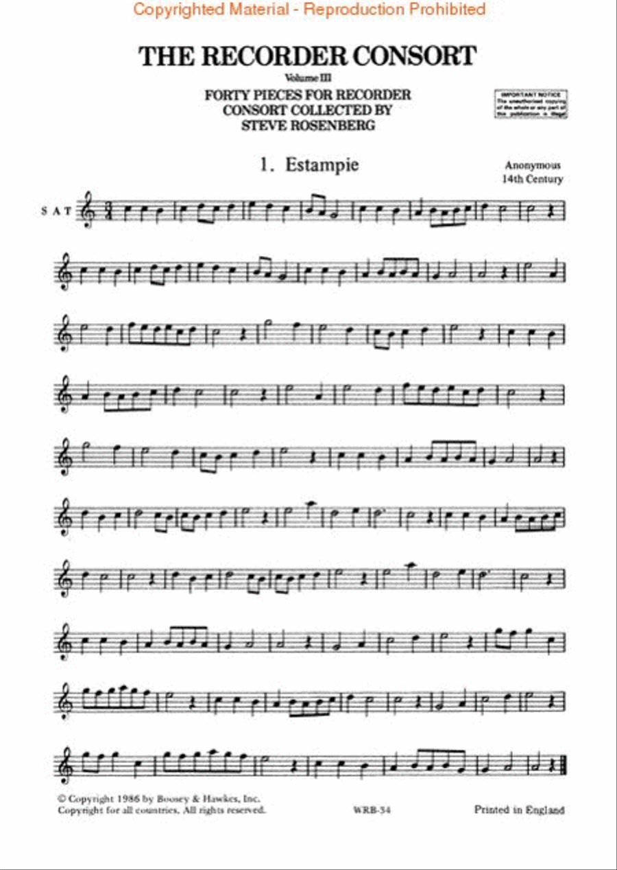 The Recorder Consort 3 Recorder scores gallery preview page 2