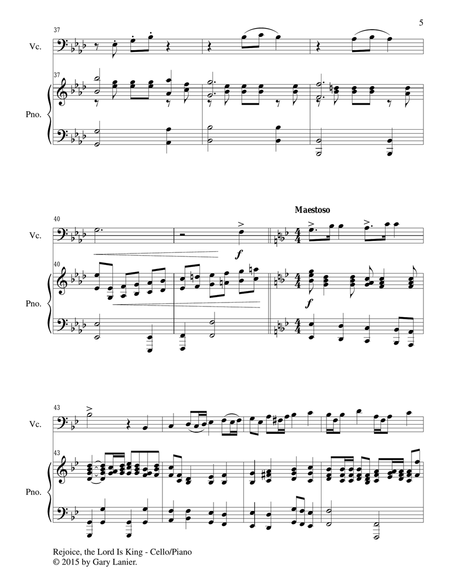 Gary Lanier: Hymns of the Cross & Victory (Duets for Cello & Piano) Gary Lanier: Hymns of the Cross & Victory (Duets for Cello & Piano) Piano scores gallery preview page 6