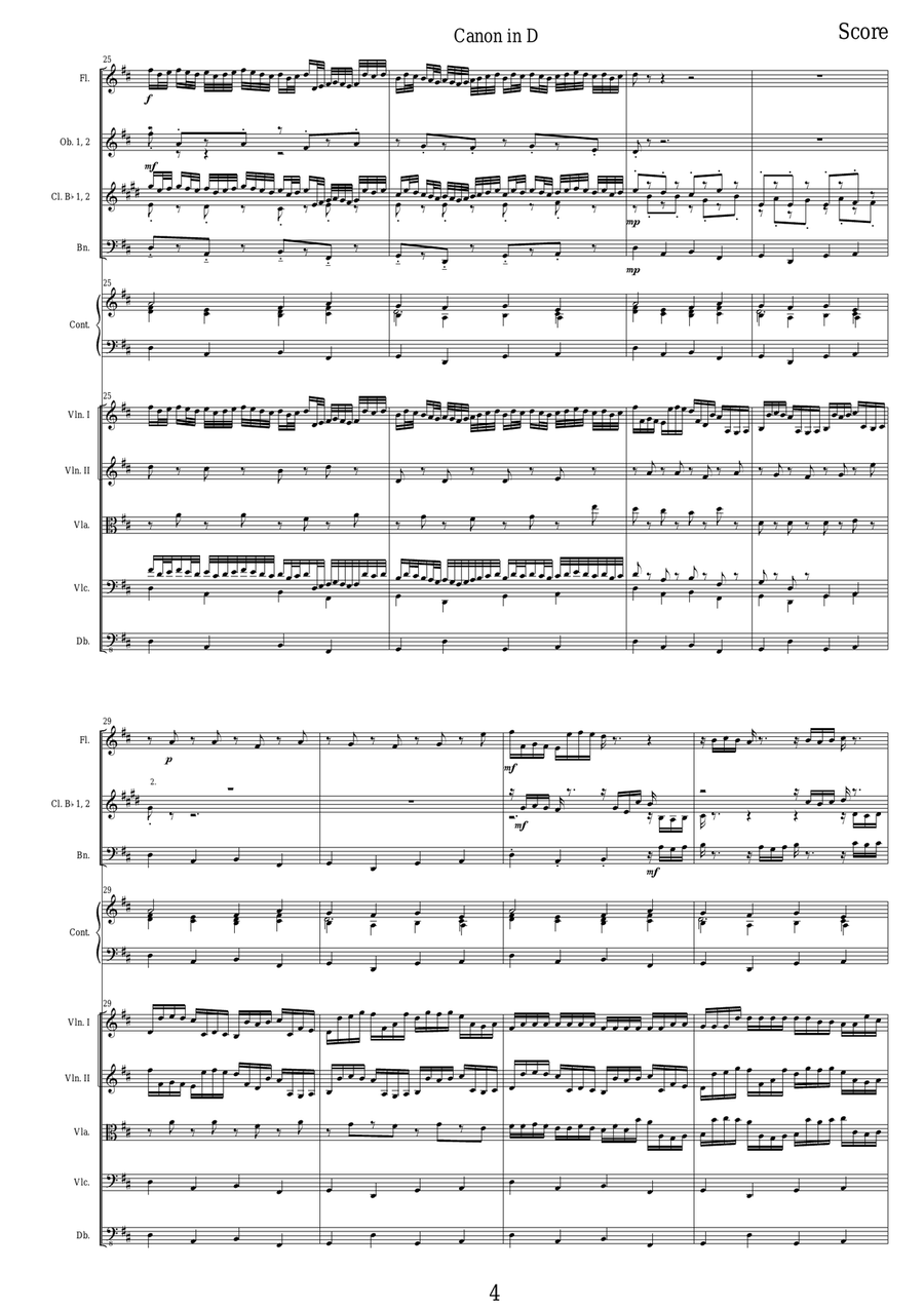 Canon in D - Full Orchestra version Chamber Orchestra scores gallery preview page 5