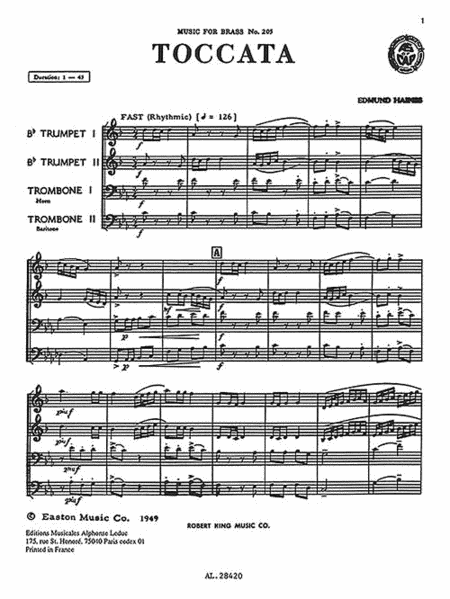 Toccata (quartet-brass)