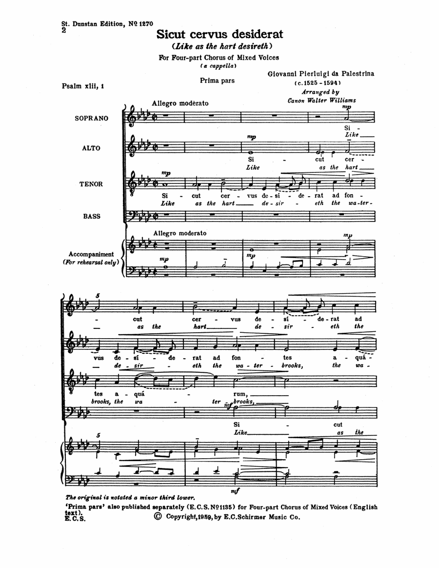 Two Motets: Sicut cervus (Like as the Hart) / Sitivit anima mea (My soul)