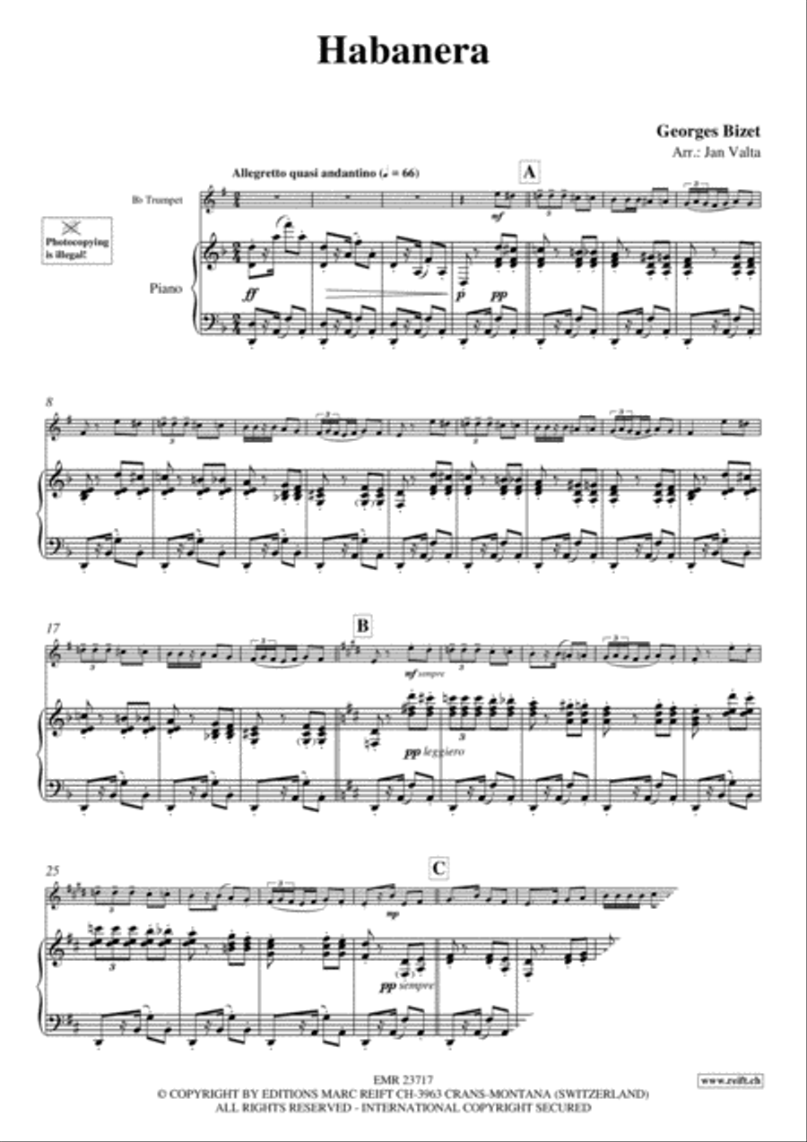 Habanera Trumpet Solo scores gallery preview page 3