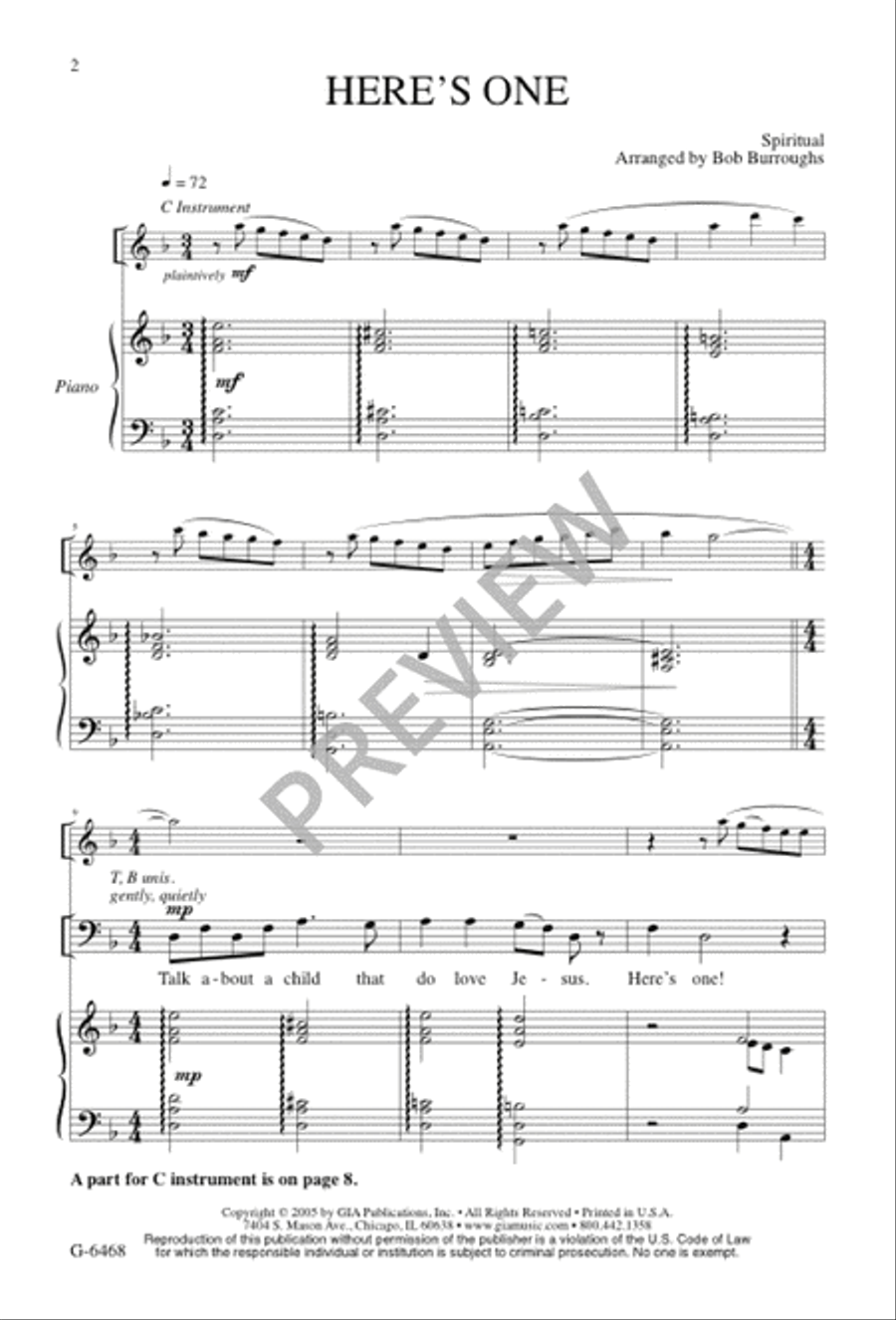 Here's One 4-Part scores gallery preview page 2
