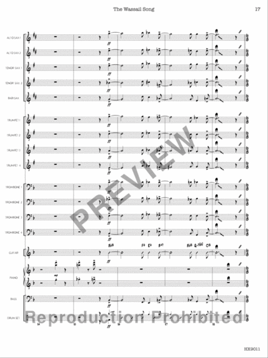 The Wassail Song Jazz Ensemble scores gallery preview page 18