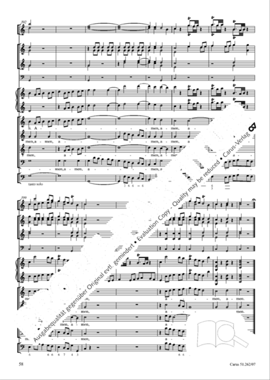 Missa longa in C major (Missa longa in C) 4-Part scores gallery preview page 59