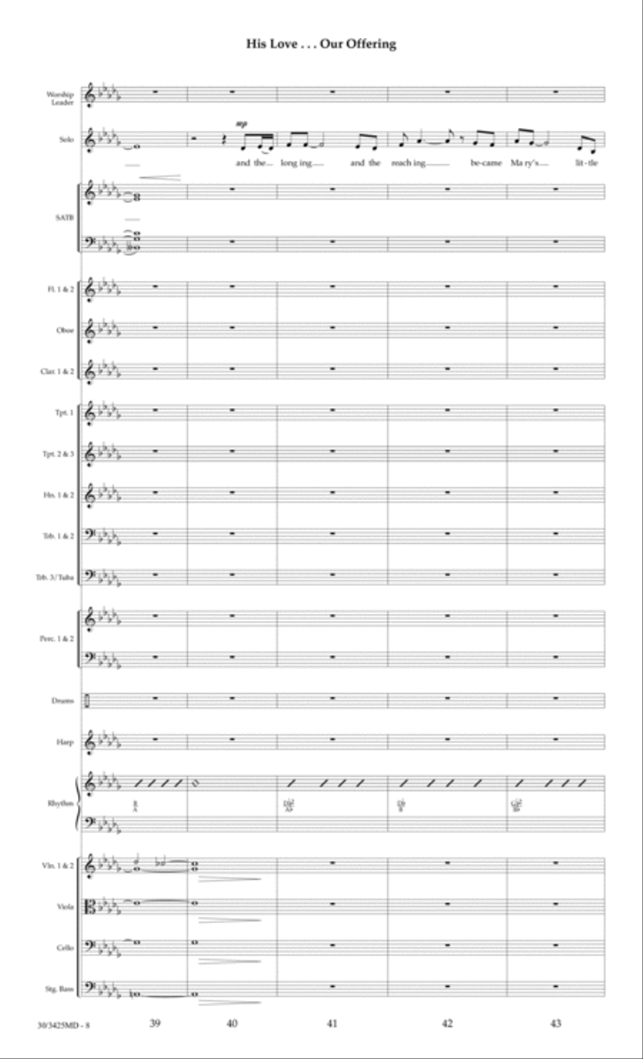 His Love...Our Offering - Orchestral Score and Parts Choir scores gallery preview page 11