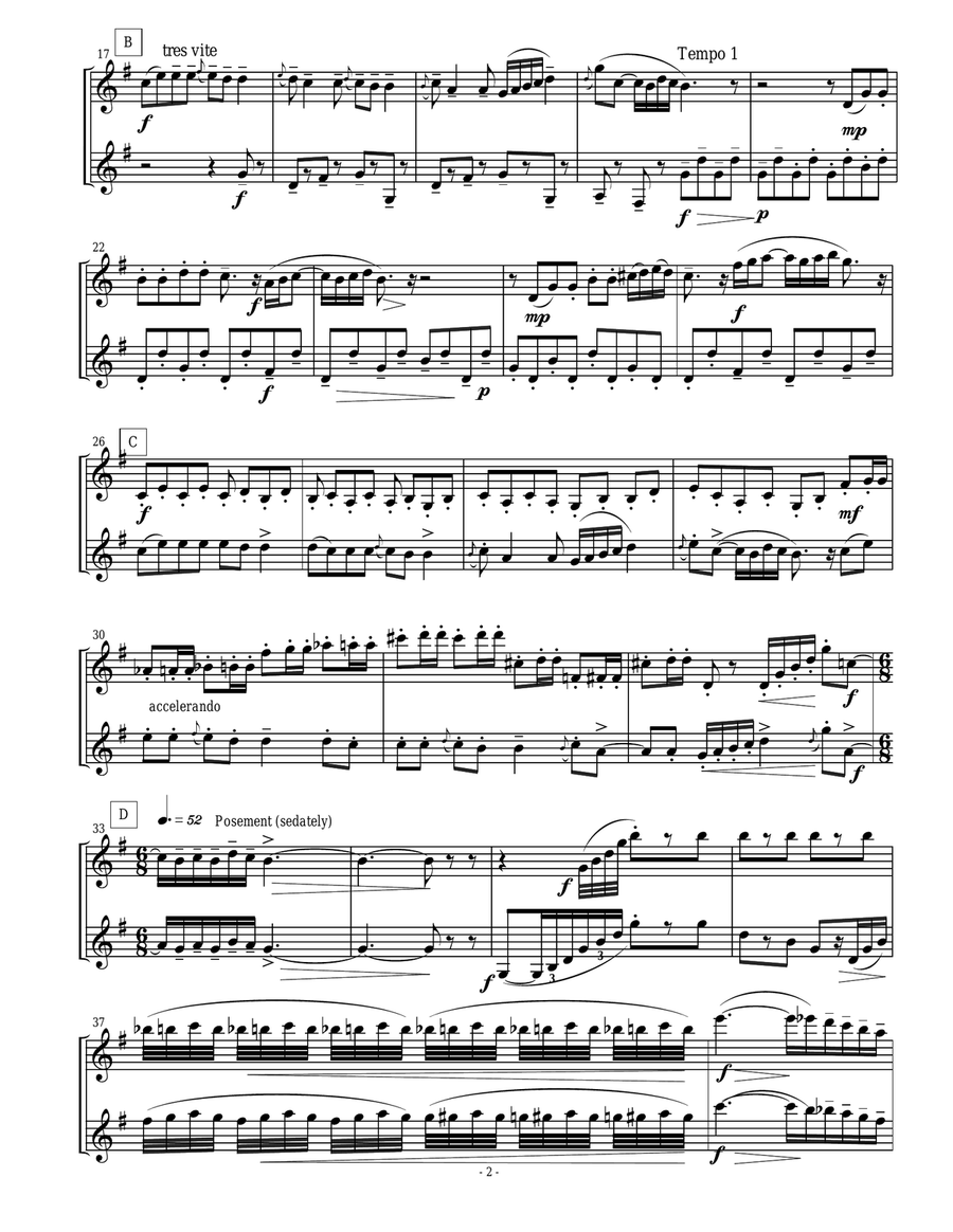Eastern European Rhapsody - duets for clarinets Clarinet Duet scores gallery preview page 2
