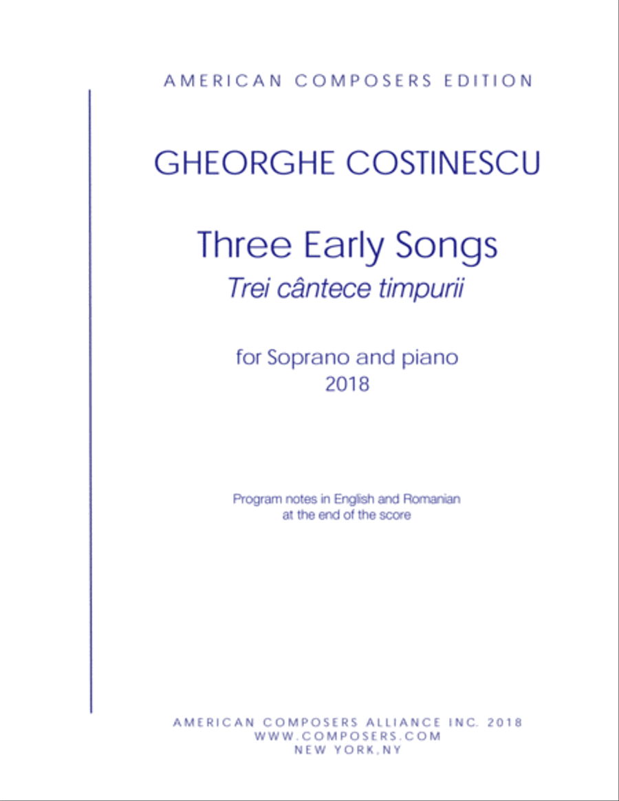 [Costinescu] Three Early Songs Soprano Voice scores gallery preview page 1
