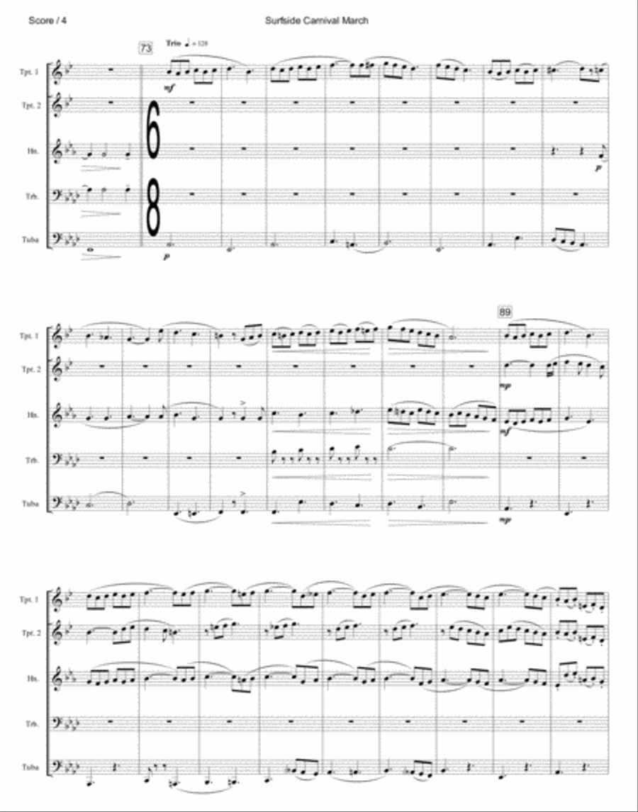 Surfside Carnival - Brass Quintet Brass Quintet scores gallery preview page 4
