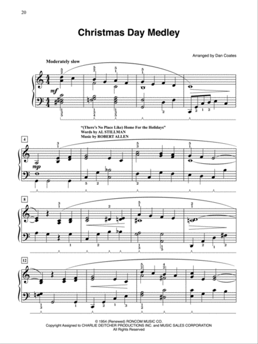 Dan Coates Popular Piano Library -- Medleys for Christmas Piano Solo scores gallery preview page 4