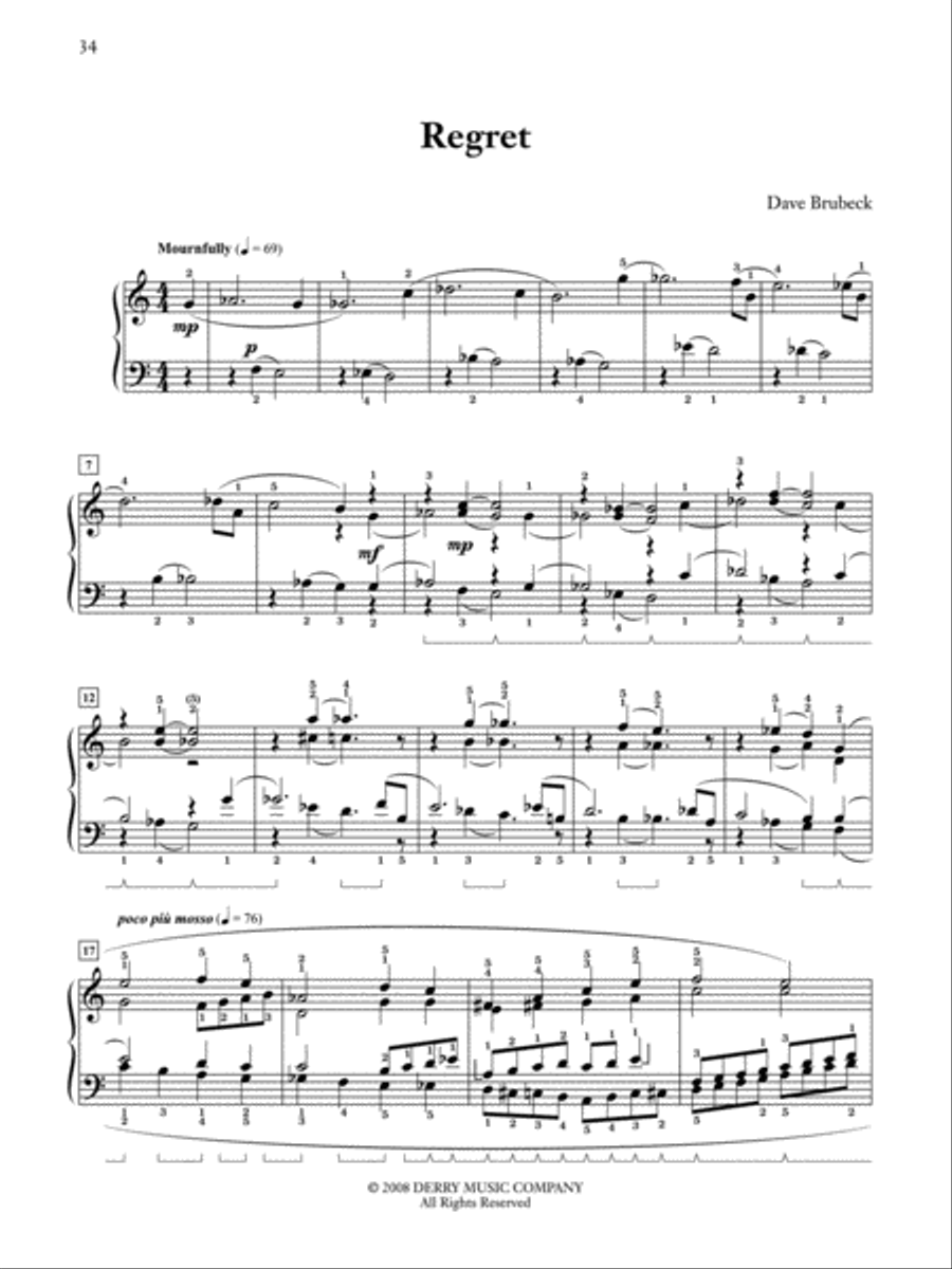 Dave Brubeck at the Piano Piano Solo scores gallery preview page 4