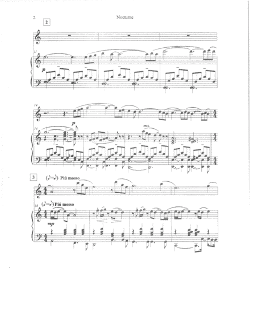 Nocturne for flute and piano Flute Solo scores gallery preview page 3