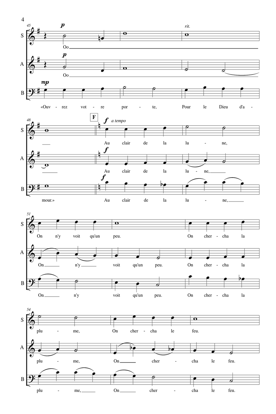 Au Clair De La Lune 3-Part scores gallery preview page 5