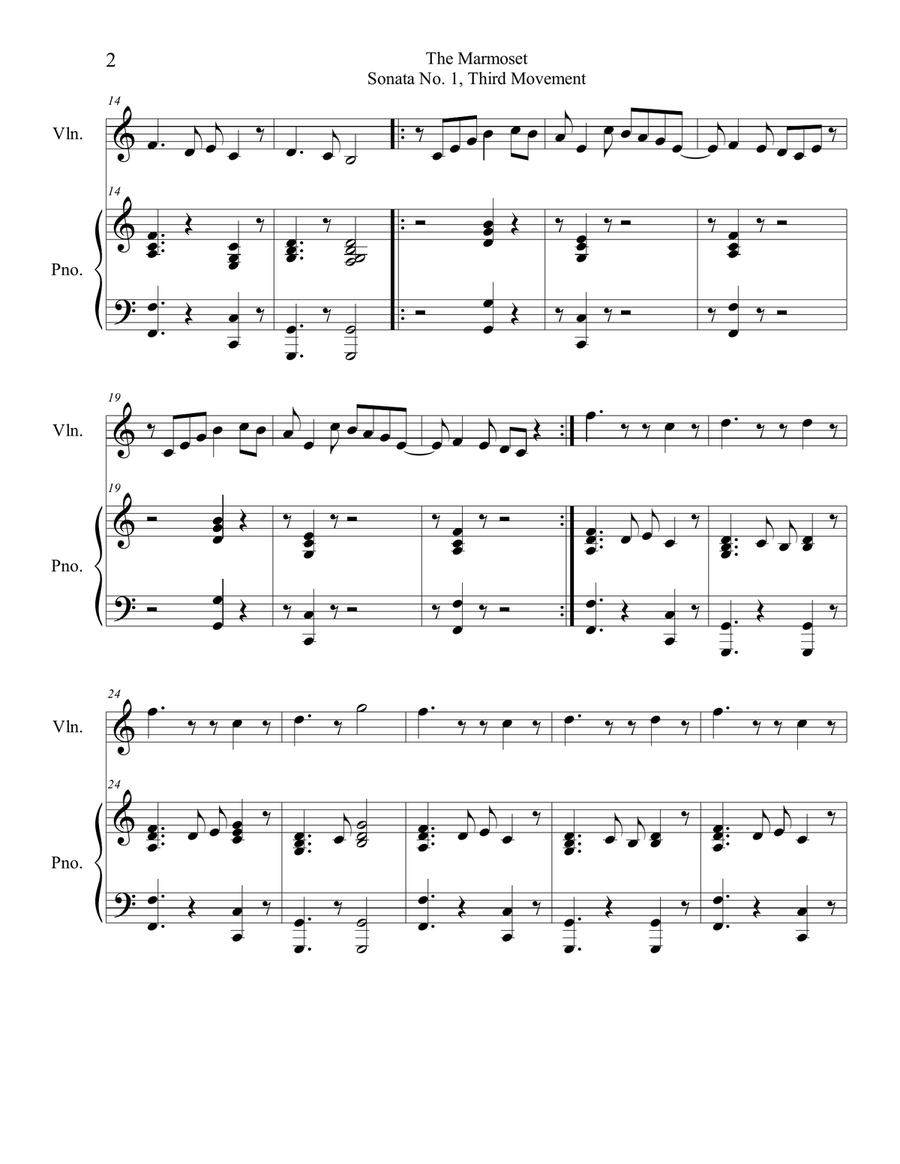 The Marmoset Violin Solo scores gallery preview page 2