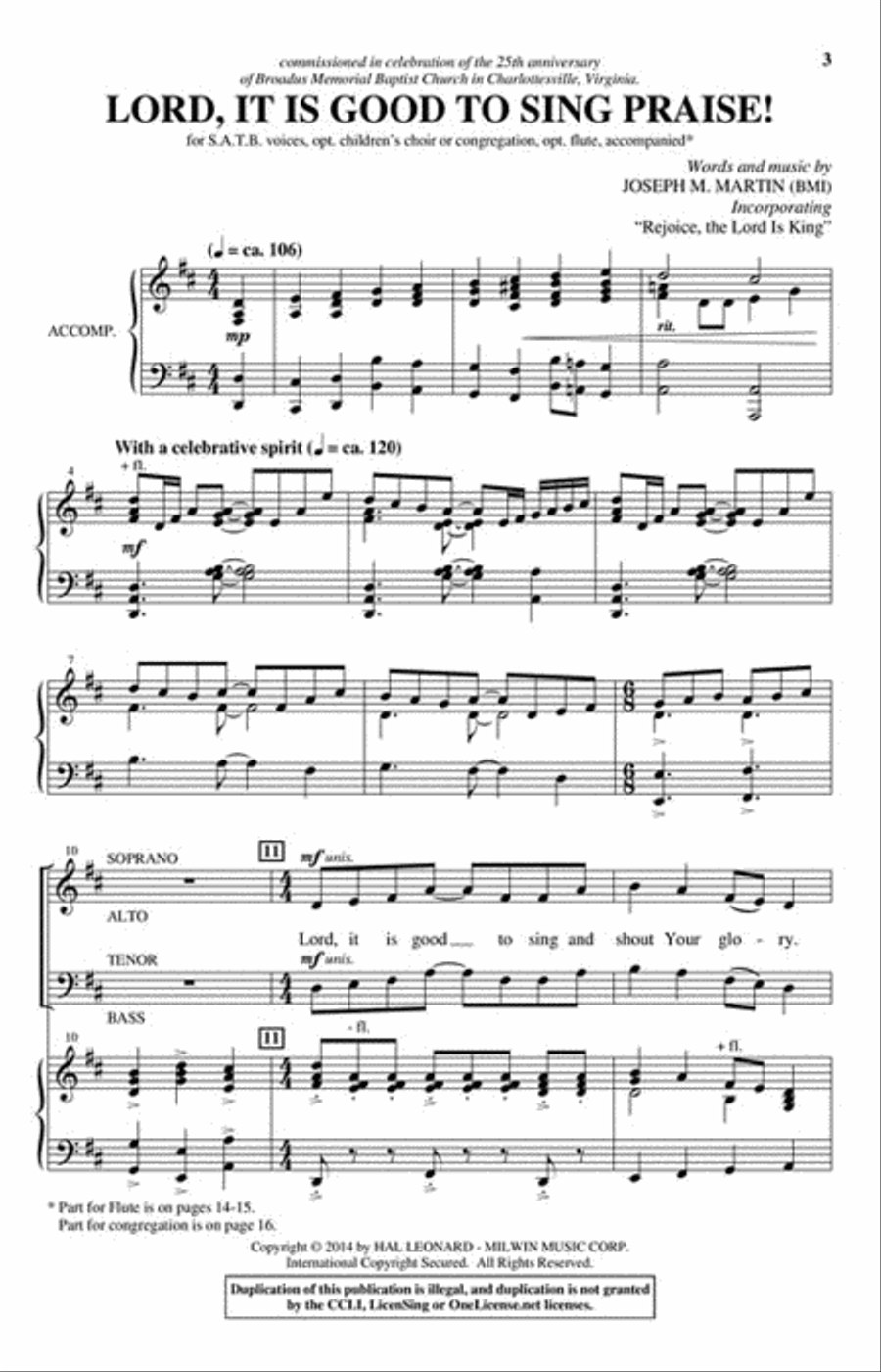 Lord, It Is Good to Sing Praise! 4-Part scores gallery preview page 2